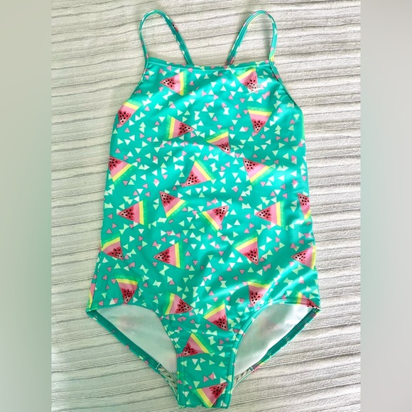 Adorable turquoise watermelon S 12 girls one piece Speedo swimsuit new w/ tags - Picture 2 of 5